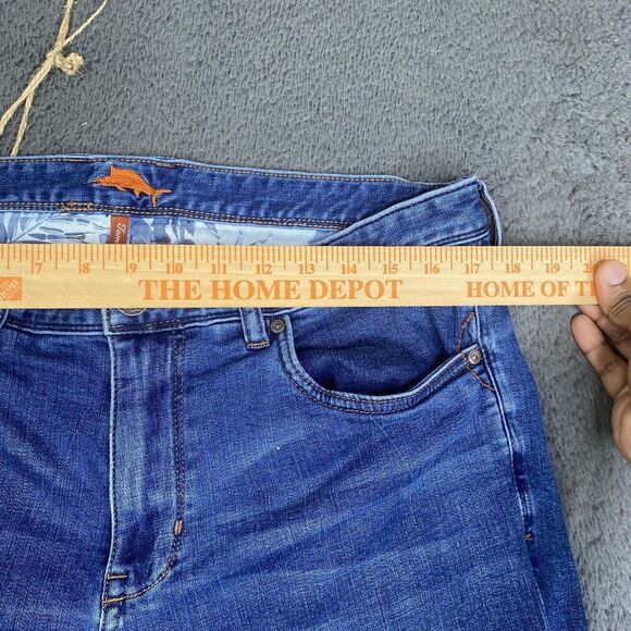 Tommy Bahama Jeans Mens 36x30 Blue Straight Leg Stretch Denim Pants Dolphin Logo - Picture 8 of 12